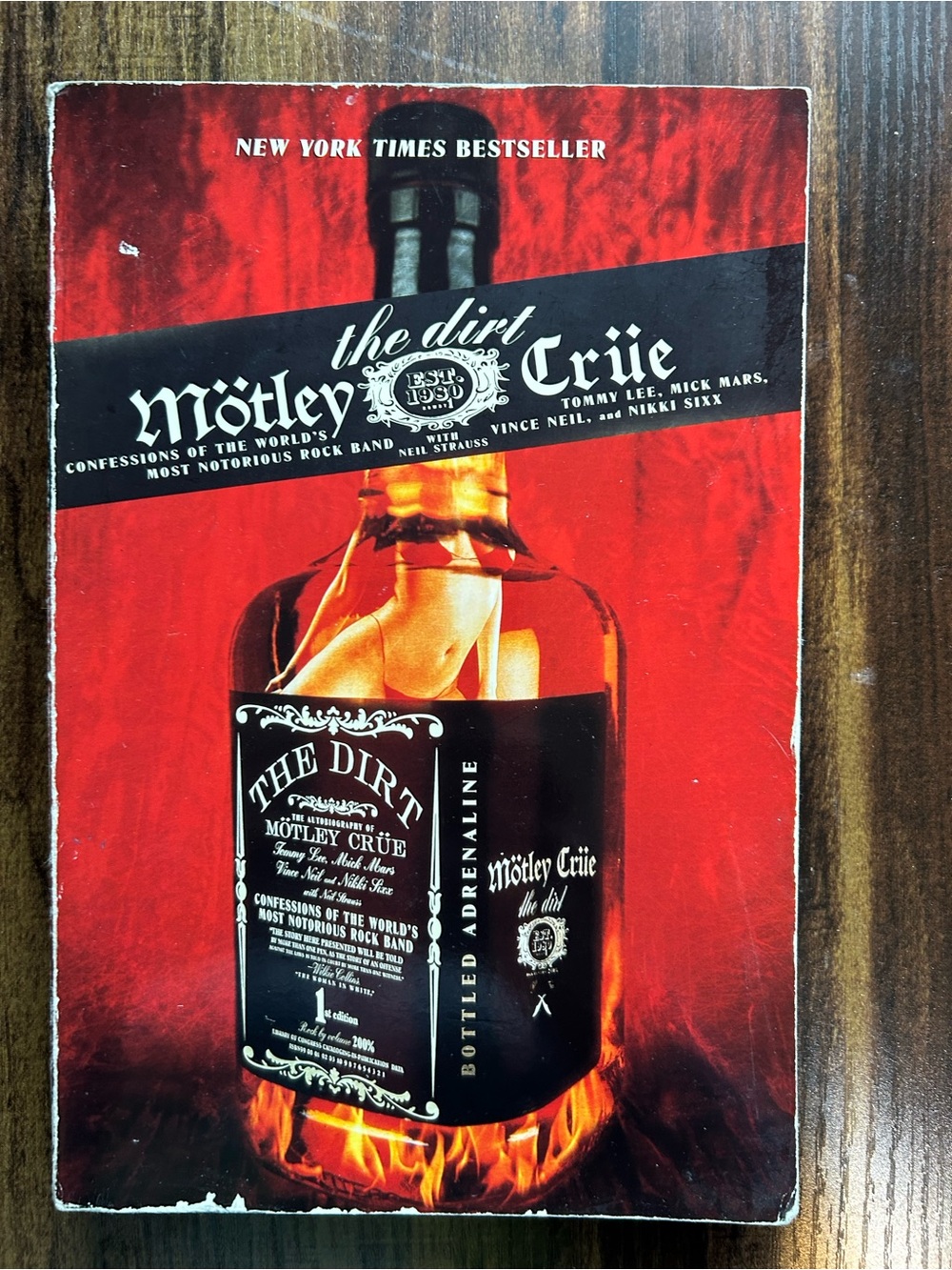 Motley Crue 'The Dirt' Book Cover - Red & Black